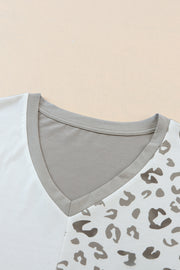 Plus Size Leopard V-Neck T-Shirt