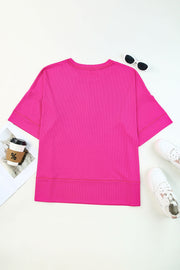 Plus Size Round Neck Dropped Shoulder Tee