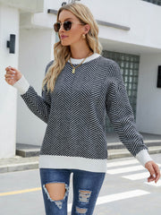 Ribbed Trim Sweater